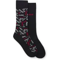 HUGO Two-pack of cotton-blend logo socks