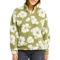 Roxy - Jive Talking Bonded Polar Fleece Oil Green Hippy Bico för Unisex - Storlek XS - Grön
