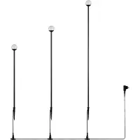 Reality Leuchten LED-markspettslampa SCOOP, svart, 3 lampor, IP44, stickkontakt SCOOP, Svart, Metall, Modern