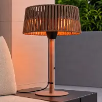 LUCANDE Pyravo terrassvärmare, brun, aluminium, höjd 70 cm, IP44 – , Pyravo, Brun / rost, Metall, Modern