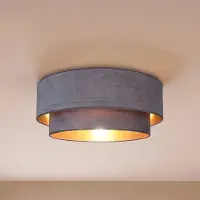 Duolla Taklampa Boho , Aluminium / grå / zink, Hall, Textil / tyger / siden, Ungt boande, Taklampa