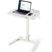 Vevor Stående skrivbord, justerbart höjd, mobilt ståbord med lutningsbart skrivbord, 650 x 480 mm liten datorarbetsstation, 15 kg kapacitet, pneumatisk lyft för hemmakontor, helt monterad