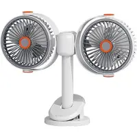Mtp Products S19 Bärbar fläkt med två fläktblad och klämfäste, 5 hastighetsinställningar