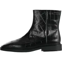 Calvin Klein Leather Croc Effect Ankle Boots