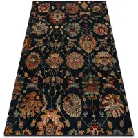 Rugsx Ullmatta OMEGA LATICA blommor mörkblå 170x235 cm