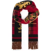 Ralph Lauren för män. 449P20294001 Heritage halsduk svart multicolor (OSFA), Flerfärgad, Ull, Klassisk