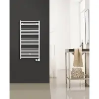 SOLAR PLUS Csslr Plus elektrisk handdukstork 1200 x 500 mm (H x B) 600 Watt, Vit RAL9016. Utrustad med avancerad digital (klock)termostat