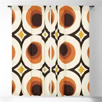 Yiran Furniture Orange Mid-Century Modern Cirkel Mörkläggningsgardiner 3D-tryck Fönstergardiner för Sovrum Vardagsrumsinredning Fönsterbeklädnader 100W130H(CM)40x51in&Grommet Top