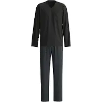 Calida Pyjamas lång 'Relax Streamline' duvblå / svart