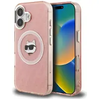 Karl Lagerfeld IML Choupette-logotyp MagSafe-skal för iPhone 16 – Rosa
