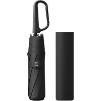 INF Automatisk Paraply med Ringklämma - Hopfällbart Reseparaply Black