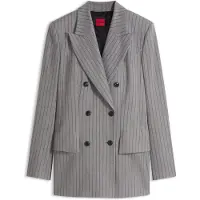 HUGO Regular-fit hourglass blazer in pinstripe fabric