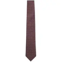 BOSS Silk jacquard tie with a micro pattern