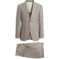 BOSS Two-piece slim-fit suit in checked Italian wool