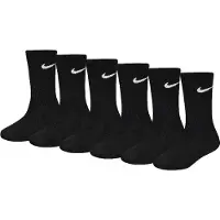 Nike Strumpor - Crew - 6-pack - Svart - - 27/35 - Strumpor