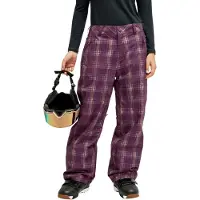 Roxy - Skidbyxor dam - Steepland Pant Blackberry Wine Chill Checkmat för Unisex - Storlek XS - Bordeaux