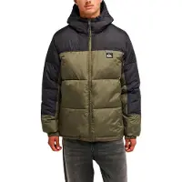 Quiksilver - Jackor - Cold Days Hoodie Puffer Jacket Grape Leaf för UnisexNylon - Storlek XL - Khaki
