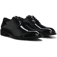 BOSS Patent-leather Derby shoes with ornamental stitching