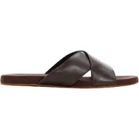 Timberland Mens Cross Strap Läder Platta Sliders (Gaucho)