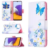Mtp Products Samsung Galaxy A22 5G, Galaxy F42 5G Wonder Series Plånboksfodral - Blå Fjäril