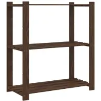 Super Merchant Vidaxl Bokhylla med 3 Hyllplan, Brun, 80X38X90 Cm, Massivt Furuved