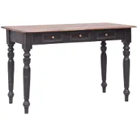 vidaXL Skrivbord med 3 lådor 117x57x75 cm Massivt mahognyträ
