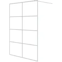 vidaXL Duschvägg vit 140x195 cm klart ESG-glas