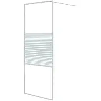 vidaXL Duschvägg vit 80x195 cm klart ESG-glas