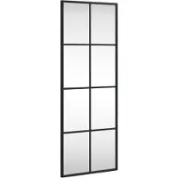 vidaXL Väggspegel svart 30x80 cm rektangulär järn