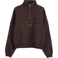 Aim'n Women's Varsity Sweat Half Zip Chocolate