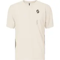 SCOTT - MTB-kläder - Vertic Zip SS Tee M Cotton White Toast Beige för Unisex - Storlek L - Vit