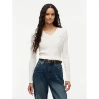 Tommy Hilfiger Fine Gauge Cable Knit V Neck Jumper