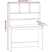 vidaXL Skrivbord med hyllor vit 102x45x148 cm konstruerat trä