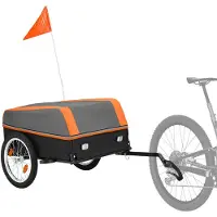 Vevor Cykelkärra 40 kg kraftig cykelvagn med bakaxelfäste, hopfällbar kompakt förvaringsvagn med vattentätt skydd, 406 mm hjul, reflexer, ram i kolstål, passar cykelhjul 559-711 mm
