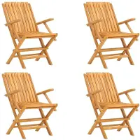 vidaXL Hopfällbara trädgårdsstolar 4 st 61x67x90 cm massiv teak