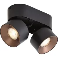 QAZQA Modern Surface Spotlight Black GU10 50mm 2-Light Tiltable - Echo