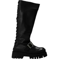 Steve madden Dam Chez Läder Knähöga Stövlar (Svarta)