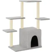 vidaXL Klösträd med sisalpelare ljusgrå 97,5 cm