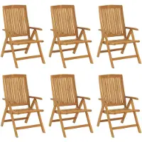 vidaXL Fällbara fåtöljer 6 st massivt trä i teak