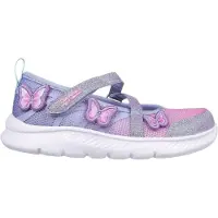 SKECHERS Comfyflex 2 Butterfly Glitter-träningsskor för flickor (Lavendel/Multicoloured)