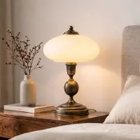 Jupiter Bordslampa Bolero , Creme / bärnsten, Vardagsrum / matsal, Metall, Antik, Bordslampa