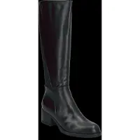 Wonders för kvinnor. G-6262 Isy svarta läderboots (41), Hud, 3 till 5 cm, Zip, Casual