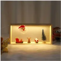 Semoic Nattlampsställ för Jul, LED-Tomte, Dekorationer, Presentationsställ, Julgransdekorationsställ A