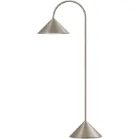 Frandsen LED-batteridriven golvlampa Grasp, stål, höjd 72 cm dimbar, Aluminium / grå / zink, Rostfritt stål, Design