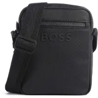 BOSS Textured reporter bag with tonal logo