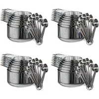 Typecat Stainless Steel Measuring Cups and Spoons Set of 56 Pieces,28 Nesting Cups and 28 Stackable Spoons Professional Portable