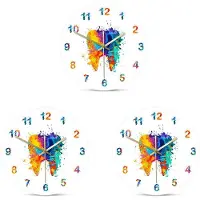 Typecat 3X Watercolour Tooth Painting Print Wall Clock Dental Clinic Wall Art Non Ticking Wall Watch Orthodontist Dentist
