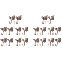 Typecat 20 X JäRnbladformade Gardin Knytryggar HåLlare VäGgkrokar Heminredning, RöD Brons