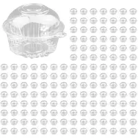 Typecat 200 Bitar Av Genomskinlig Plast Enkel Cupcake Cake Box Muffin Dome Hållare Box