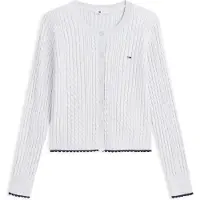 Tommy Hilfiger Tommy Jeans Cable Knit Scalloped Trim Slim Cardigan
